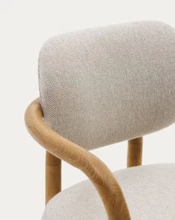 Melqui Beige Chair In Solid Oak Wood A Natural Finish -Quality Furniture Store 100001JJ12 1D04
