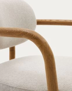 Melqui Beige Chair In Solid Oak Wood A Natural Finish -Quality Furniture Store 100001JJ12 1D05