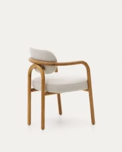 Melqui Beige Chair In Solid Oak Wood A Natural Finish -Quality Furniture Store 100001JJ12 1V03