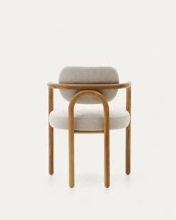 Melqui Beige Chair In Solid Oak Wood A Natural Finish -Quality Furniture Store 100001JJ12 1V05