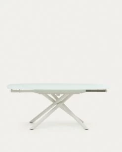 Vashti Extendable Round Table In Glass And MDF With Steel Legs In White 130(190) X 100 Cm | Kave Home 17 Vashti Extendable Round Table In Glass And MDF With Steel Legs In White 130(190) X 100 Cm | Kave Home -Quality Furniture Store 1416T03002KK05 1V02