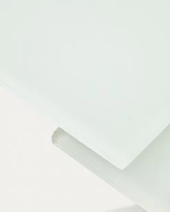 Vashti Extendable Round Table In Glass And MDF With Steel Legs In White 160 (210) X 90 Cm | Kave Home -Quality Furniture Store 1416T03003KK05 1D01