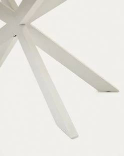 Vashti Extendable Round Table In Glass And MDF With Steel Legs In White 160 (210) X 90 Cm | Kave Home -Quality Furniture Store 1416T03003KK05 1D02