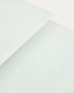 Vashti Extendable Round Table In Glass And MDF With Steel Legs In White 160 (210) X 90 Cm | Kave Home -Quality Furniture Store 1416T03003KK05 1D03