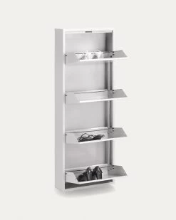 Shoe Rack Ode 50 X 136 Cm 4 Doors White | Kave Home -Quality Furniture Store 770206BLA 1V03