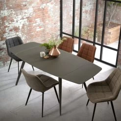 Brown Synthetic Leather Adam Chair | Kave Home -Quality Furniture Store A000000348 1