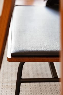 Carabel Bench In Steel And Walnut Veneer 100 Cm | Kave Home -Quality Furniture Store A000000491 2