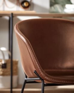 Chair Synthetic Leather Yvette Brown | Kave Home 14 Chair Synthetic Leather Yvette Brown | Kave Home -Quality Furniture Store A000000605 3