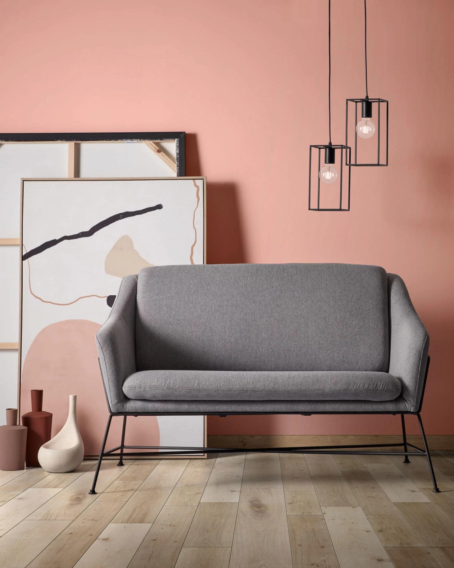 Brida 2 Seater Sofa In Dark Grey 128 Cm | Kave Home 4 Brida 2 Seater Sofa In Dark Grey 128 Cm | Kave Home - Image 2