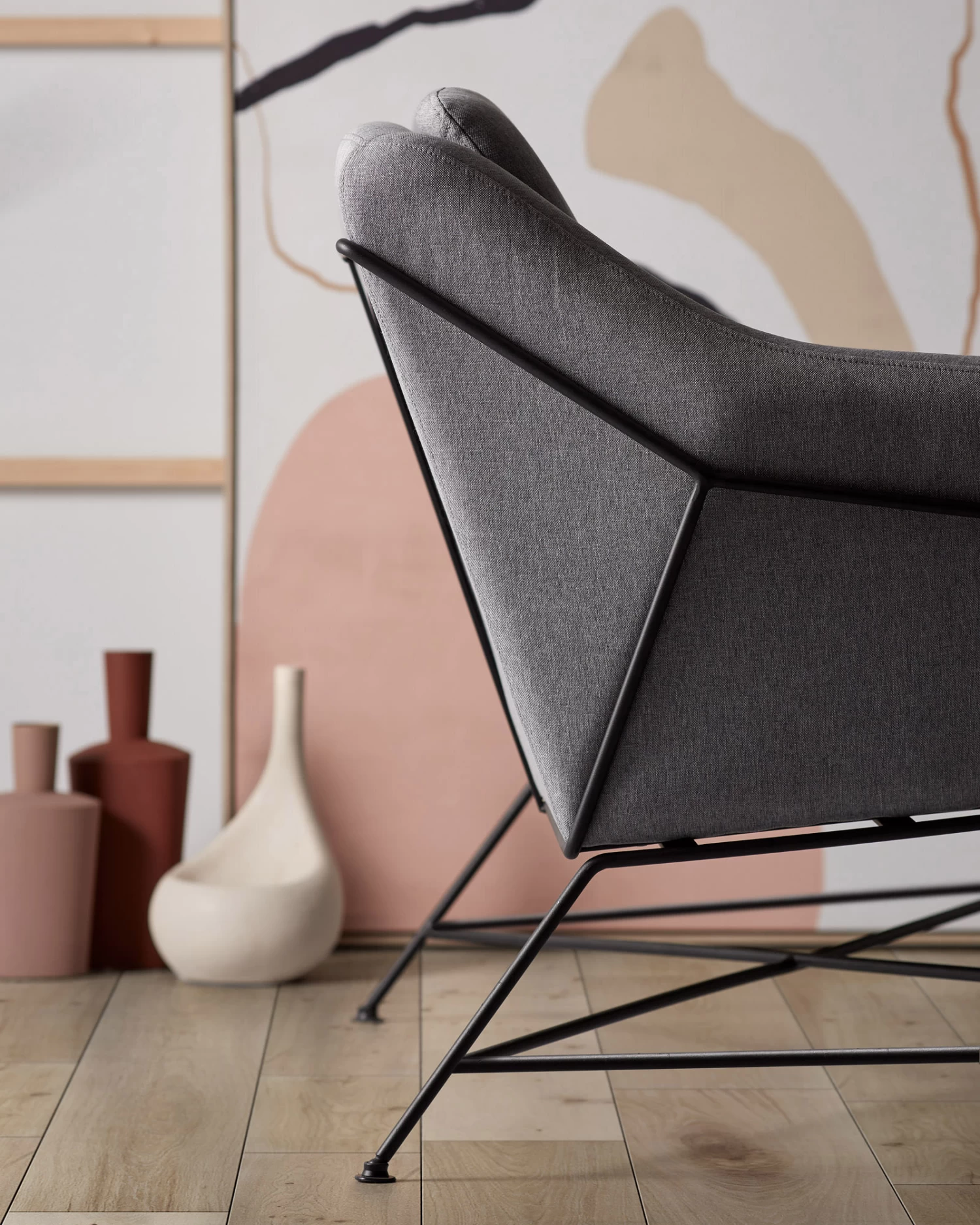 Brida 2 Seater Sofa In Dark Grey 128 Cm | Kave Home 6 Brida 2 Seater Sofa In Dark Grey 128 Cm | Kave Home - Image 4