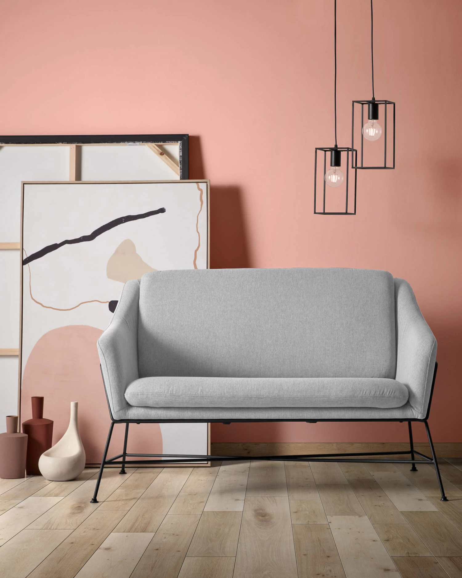 Brida 2 Seater Sofa In Lightgrey 128 Cm | Kave Home 4 Brida 2 Seater Sofa In Lightgrey 128 Cm | Kave Home - Image 2