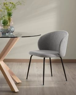 Minna Light Grey Chair With Steel Legs With Black Finish | Kave Home -Quality Furniture Store A000000768 13