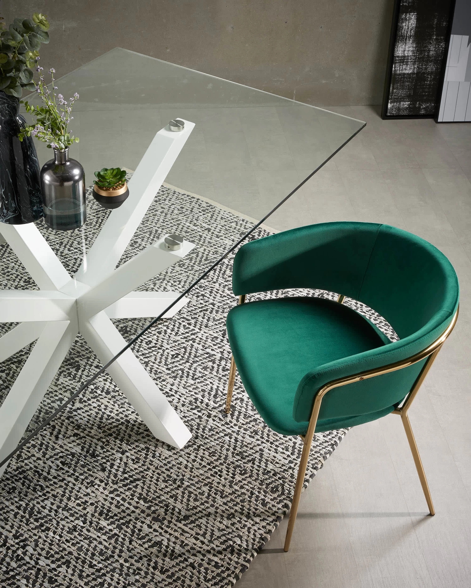 Argo Glass Table With Steel Legs With White Finish 180 X 100 Cm | Kave Home 6 Argo Glass Table With Steel Legs With White Finish 180 X 100 Cm | Kave Home - Image 4