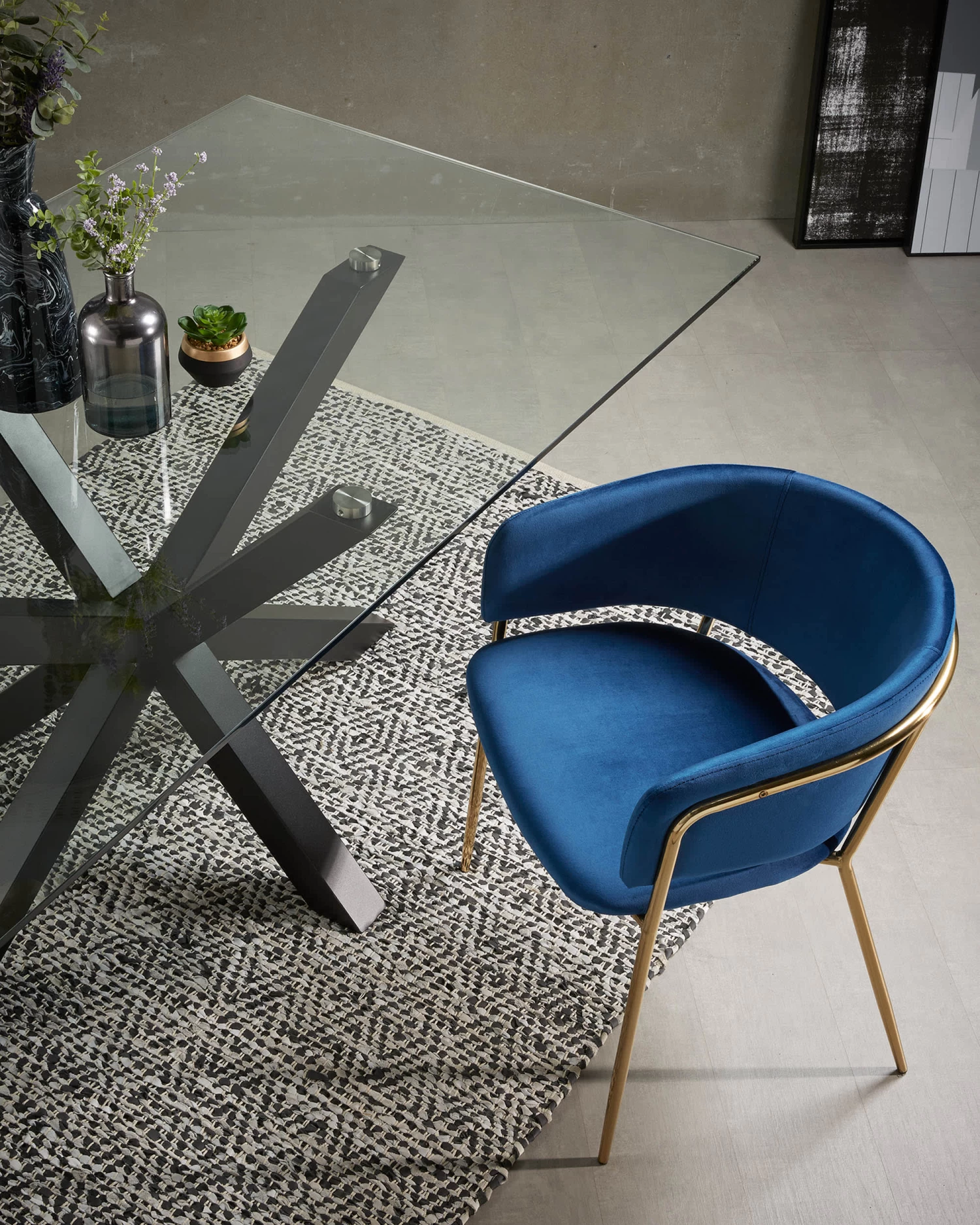 Argo Glass Table With Steel Legs With Black Finish 180 X 100 Cm | Kave Home 6 Argo Glass Table With Steel Legs With Black Finish 180 X 100 Cm | Kave Home - Image 4
