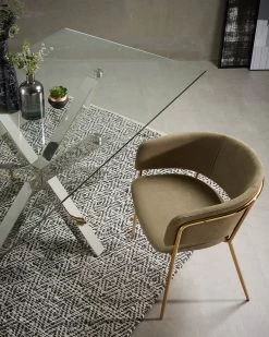 Argo Glass Table With Stainless Steel Legs 200 X 100 Cm | Kave Home 11 Argo Glass Table With Stainless Steel Legs 200 X 100 Cm | Kave Home -Quality Furniture Store A000000824 7