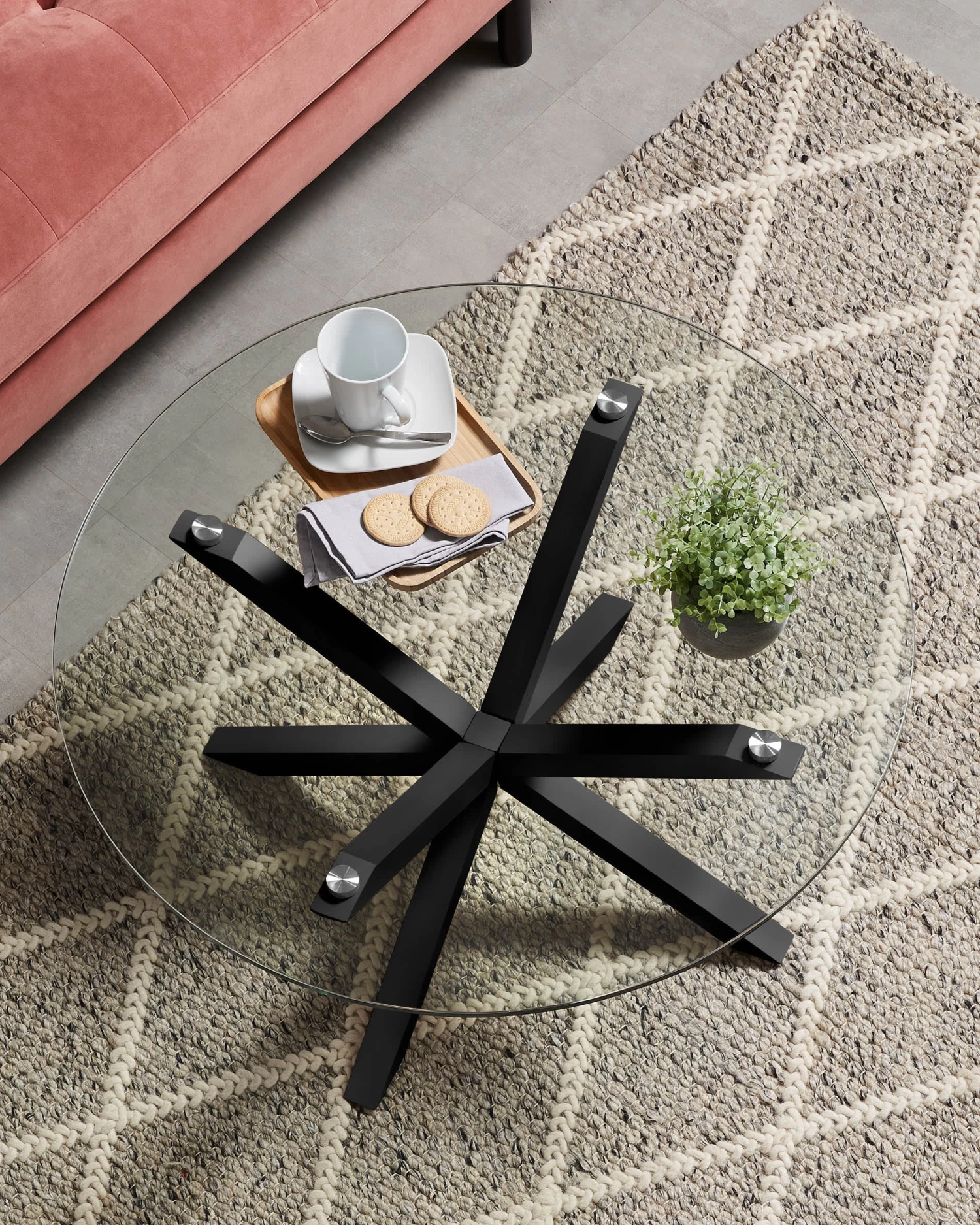 Argo Coffee Table Glass Black à 82 Cm | Kave Home 4 Argo Coffee Table Glass Black à 82 Cm | Kave Home - Image 2