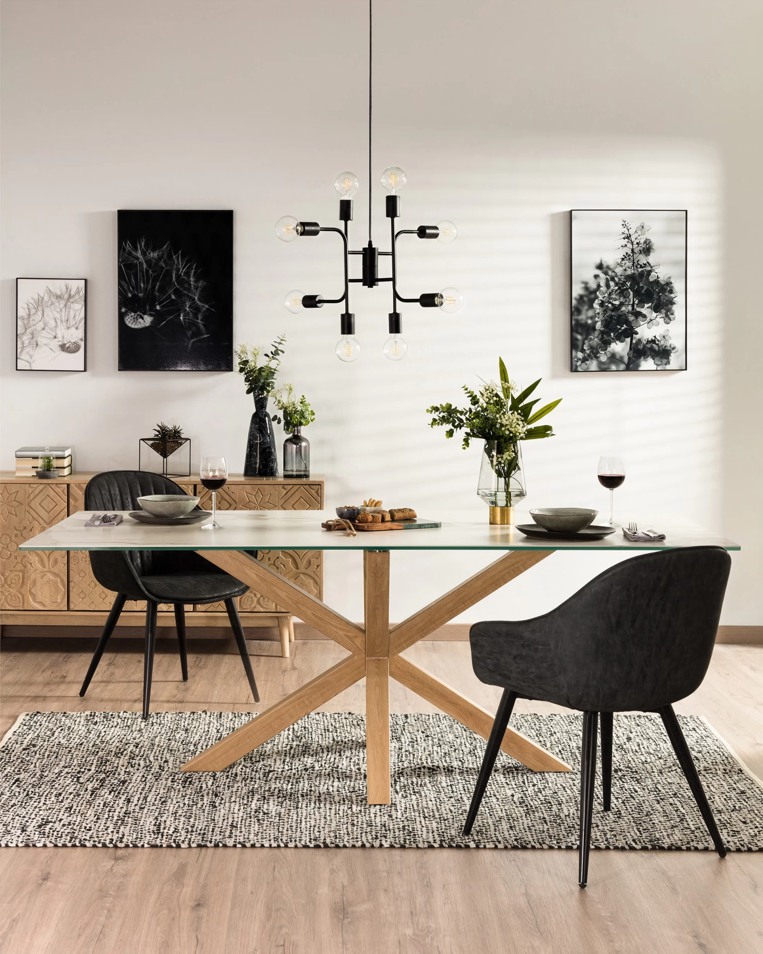 Argo Porcelain Table In White With Steel Wooden Effect Legs 200 X 100 Cm | Kave Home 4 Argo Porcelain Table In White With Steel Wooden Effect Legs 200 X 100 Cm | Kave Home - Image 2