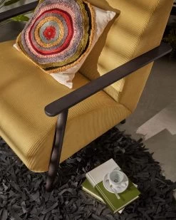 Meghan Armchair In Mustard Corduroy With Solid Ash Legs With Wenge Finish | Kave Home 12 Meghan Armchair In Mustard Corduroy With Solid Ash Legs With Wenge Finish | Kave Home -Quality Furniture Store A000000903 2