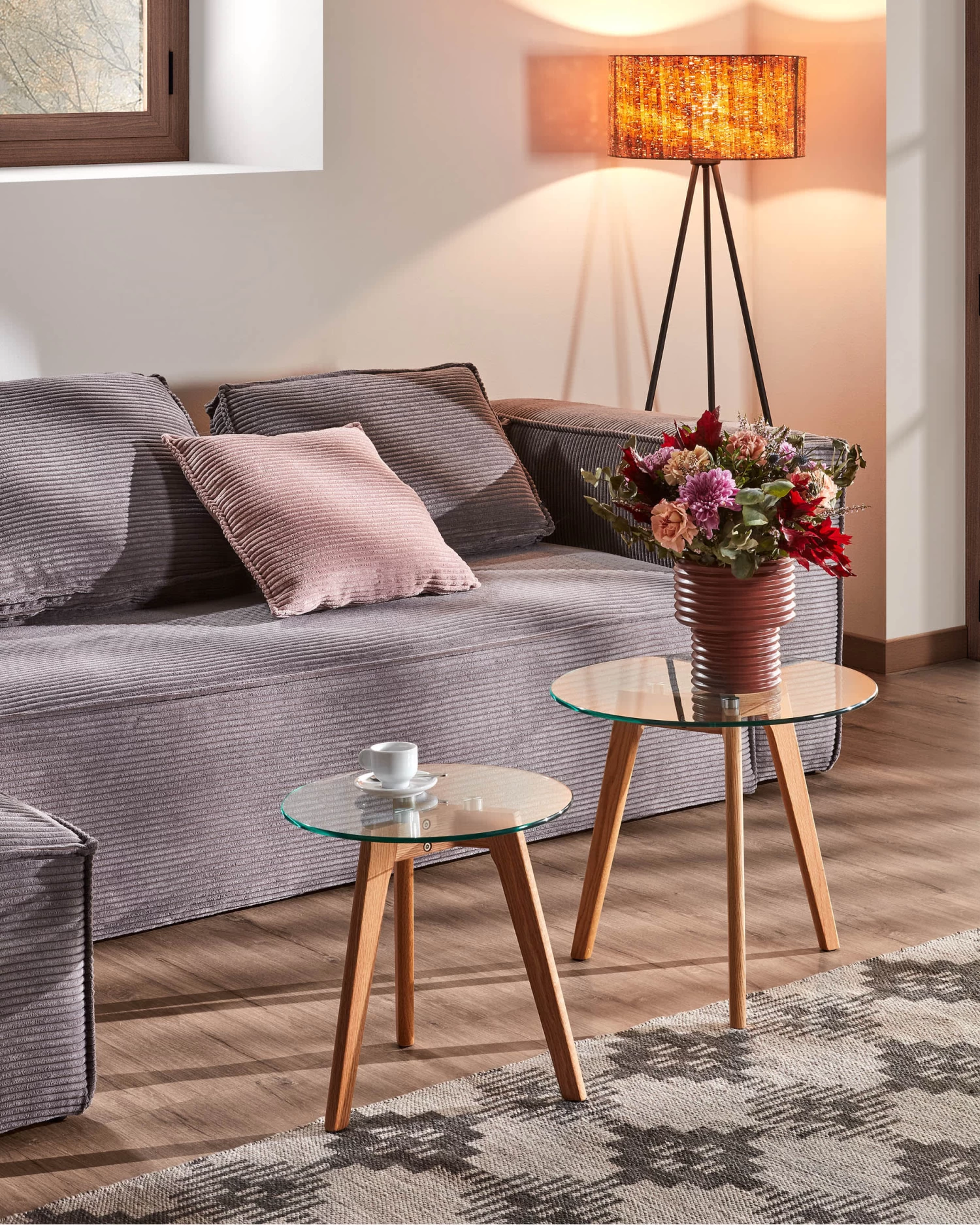 Kirb Set Of 2 Side Tables Round Glass à 50 / à 40 Cm | Kave Home 4 Kirb Set Of 2 Side Tables Round Glass à 50 / à 40 Cm | Kave Home - Image 2