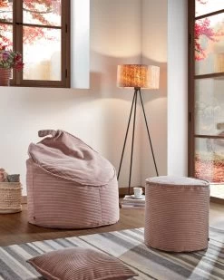 Wilma Large Pouffe In Pink Wide Seam Corduroy à 40 Cm | Kave Home 10 Wilma Large Pouffe In Pink Wide Seam Corduroy à 40 Cm | Kave Home -Quality Furniture Store A000001002 0