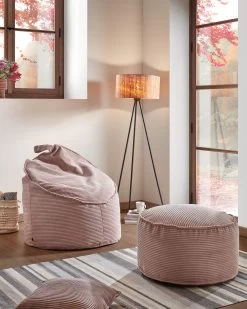 Wilma Large Pouffe In Pink Wide Seam Corduroy Ã 70 Cm | Kave Home -Quality Furniture Store A000001002 1