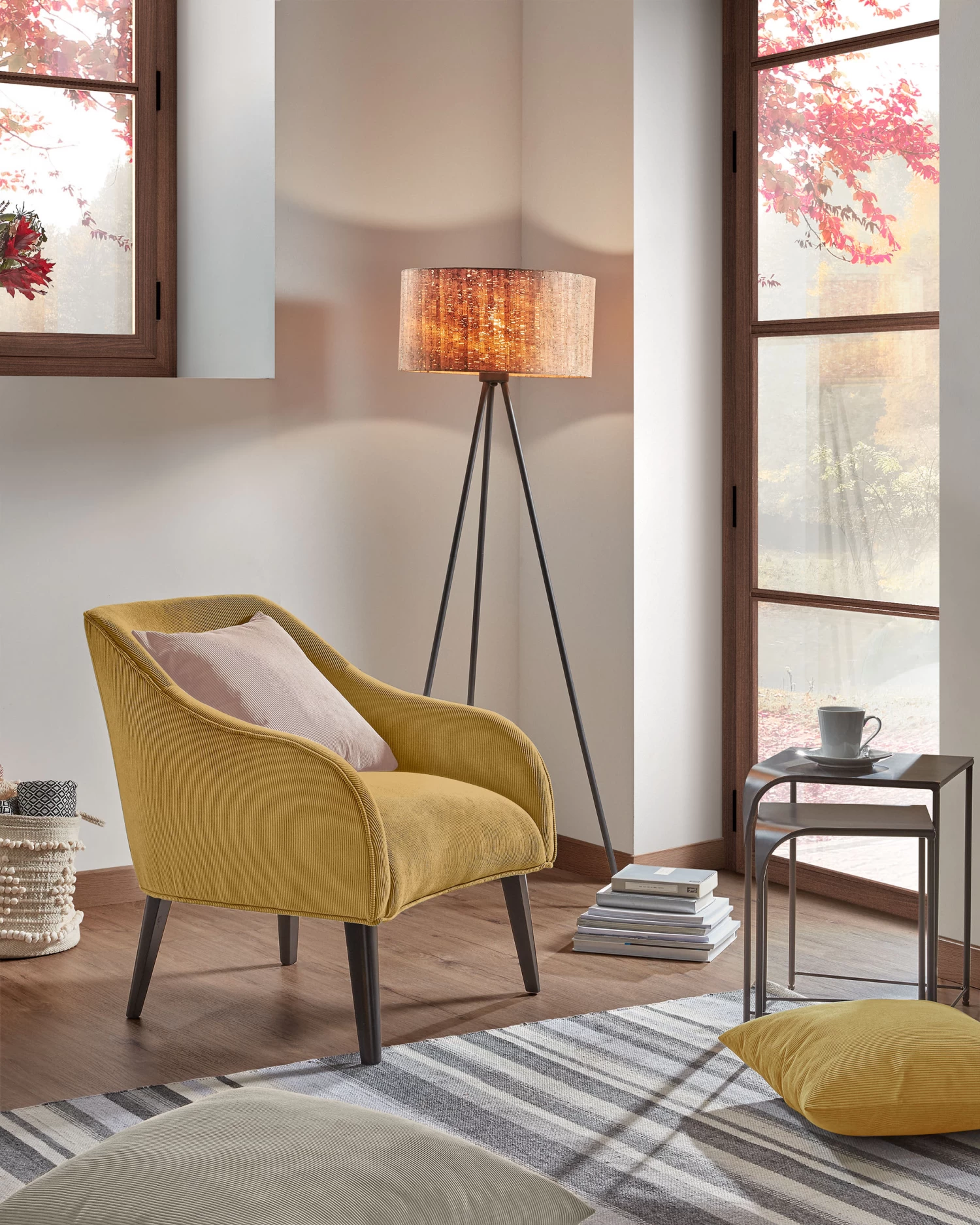 Bobly Armchair In Mustard Corduroy With Wenge Finish Legs | Kave Home 4 Bobly Armchair In Mustard Corduroy With Wenge Finish Legs | Kave Home - Image 2