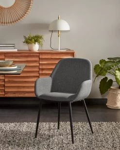 Konna Dark Grey Chair | Kave Home 10 Konna Dark Grey Chair | Kave Home -Quality Furniture Store A000001015 6