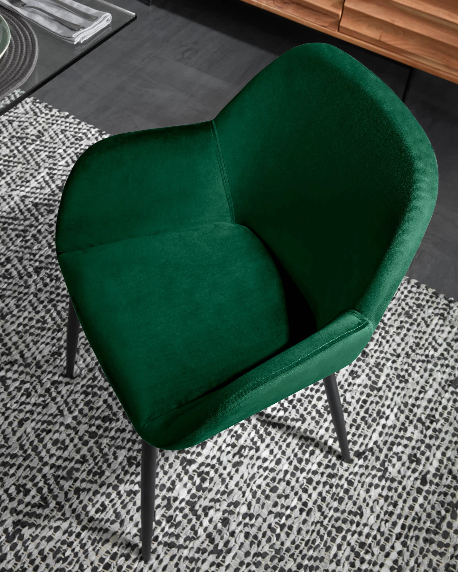 Konna Green Velvet Chair | Kave Home 6 Konna Green Velvet Chair | Kave Home - Image 4