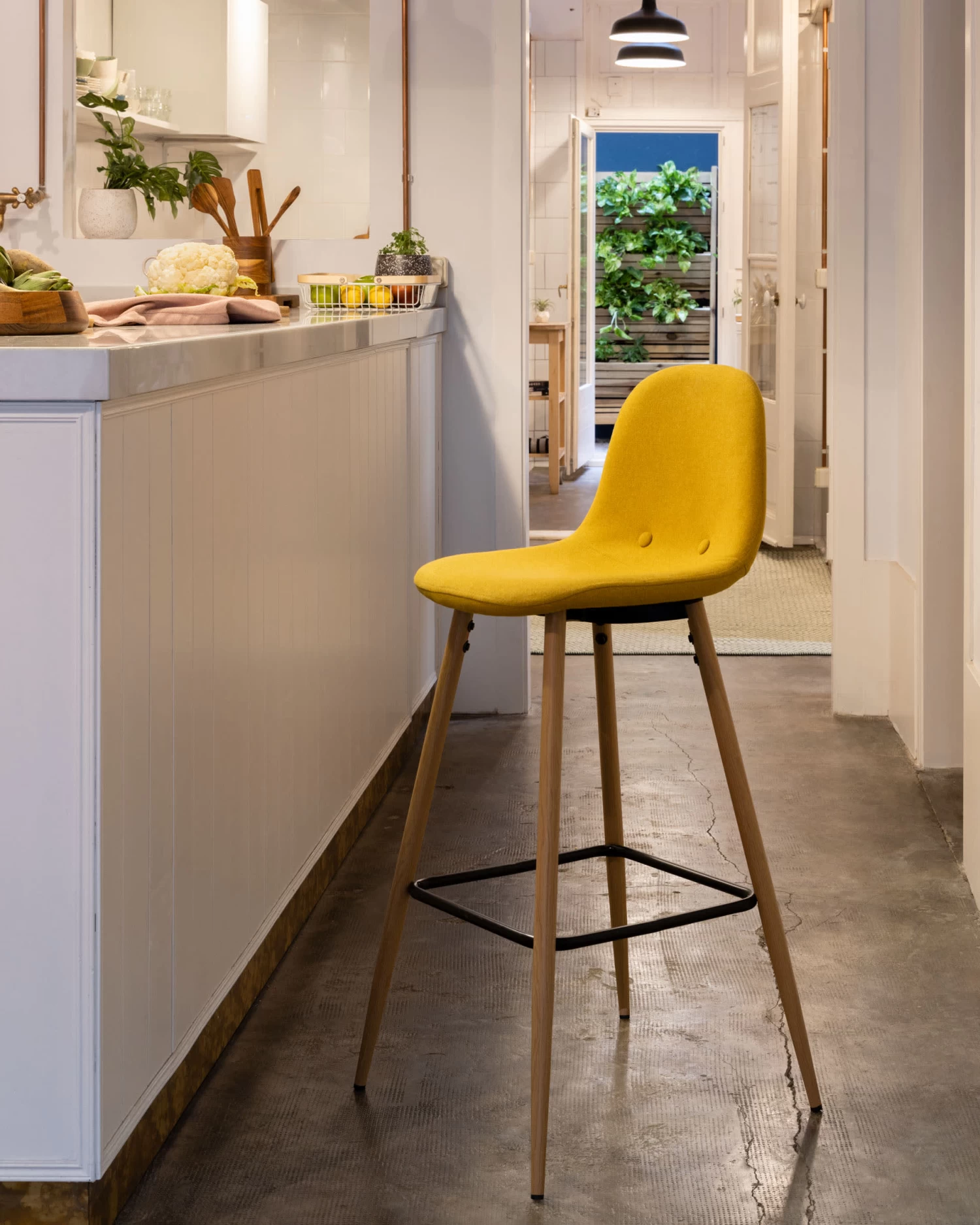 Mustard Nolite Stool Height 65 Cm | Kave Home 4 Mustard Nolite Stool Height 65 Cm | Kave Home - Image 2