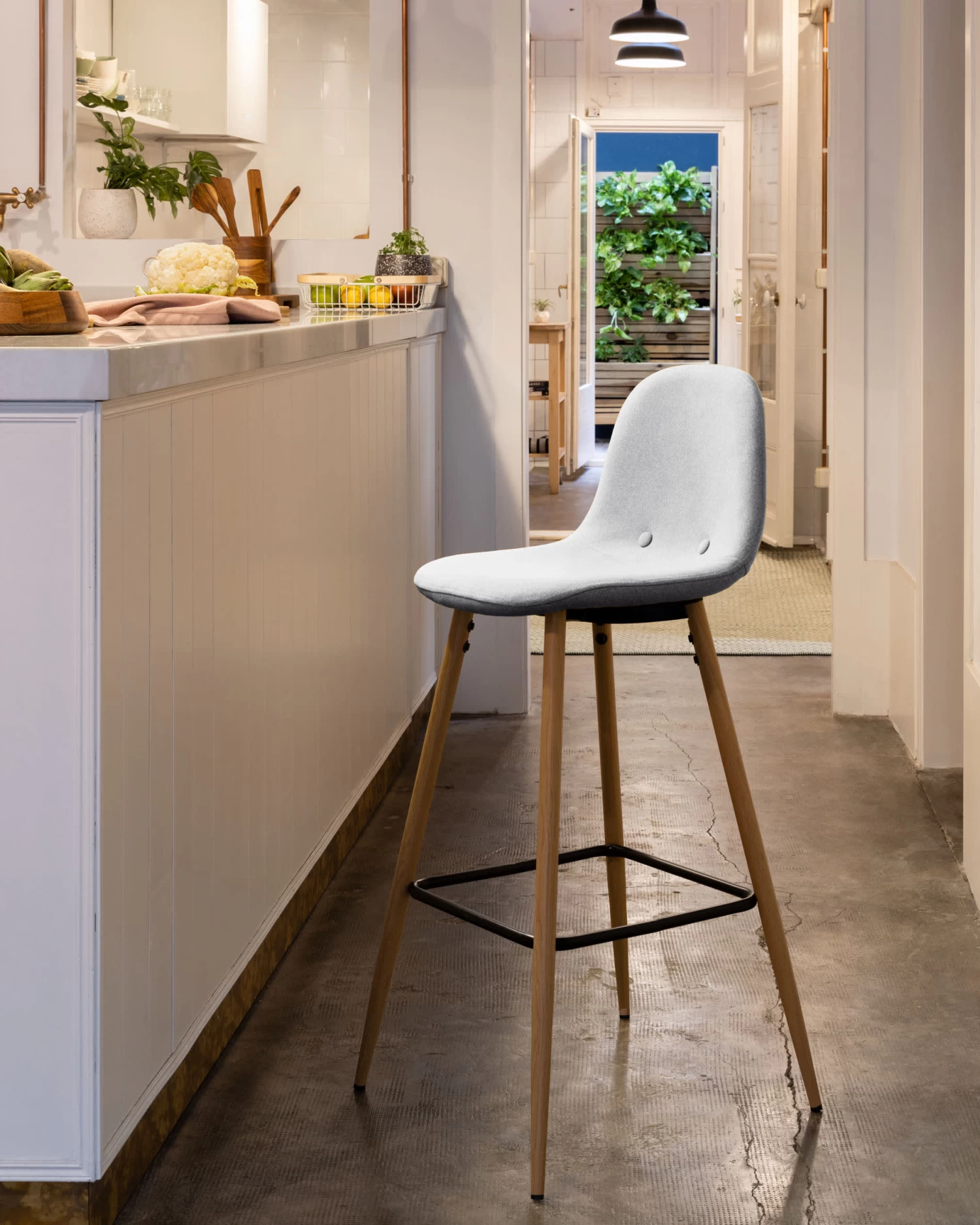 Light Grey Nolite Stool Height 65 Cm | Kave Home 4 Light Grey Nolite Stool Height 65 Cm | Kave Home - Image 2