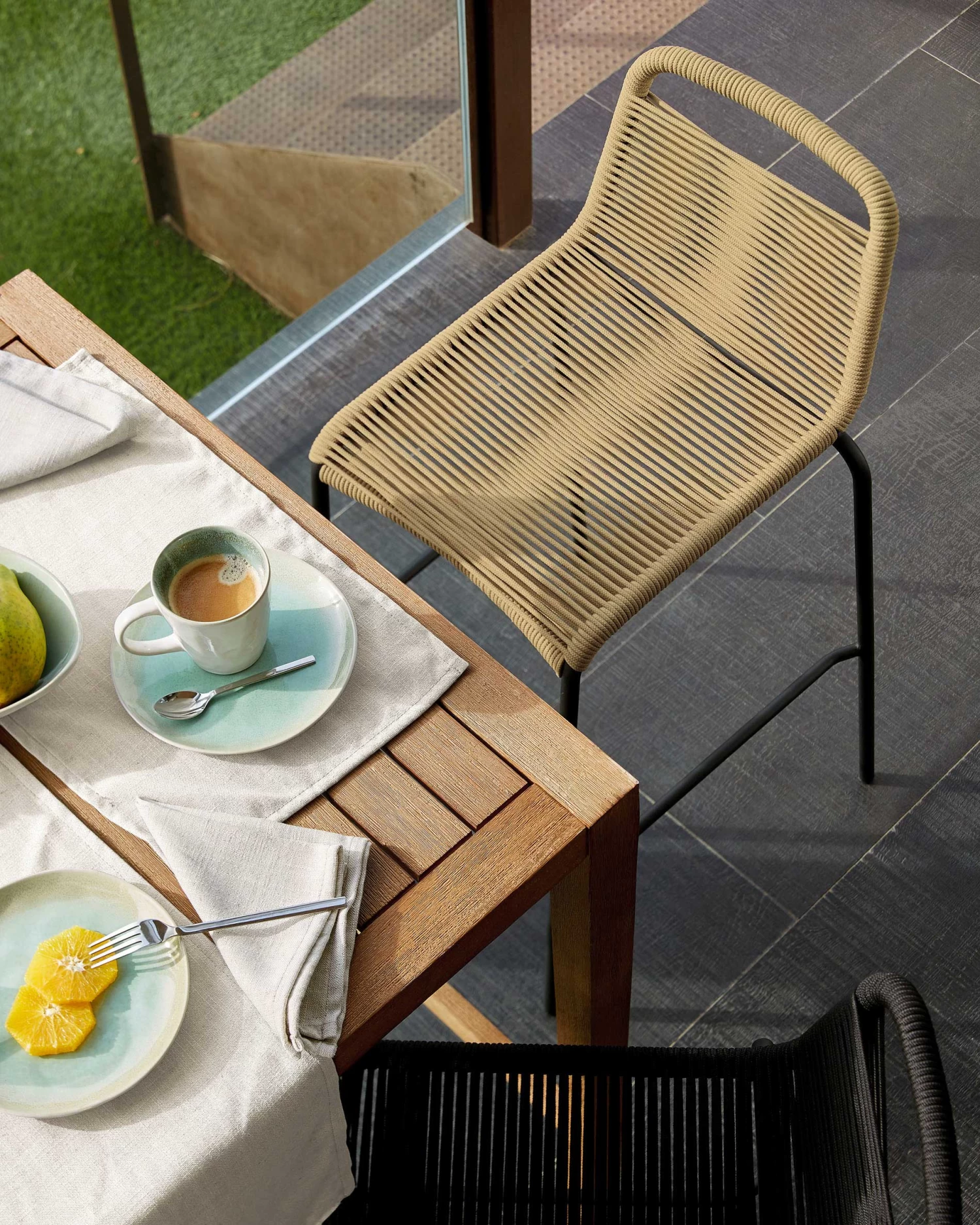 Lambton Stackable Stool In Brown Rope And Black Finish Steel 74 Cm | Kave Home 11 Lambton Stackable Stool In Brown Rope And Black Finish Steel 74 Cm | Kave Home - Image 9