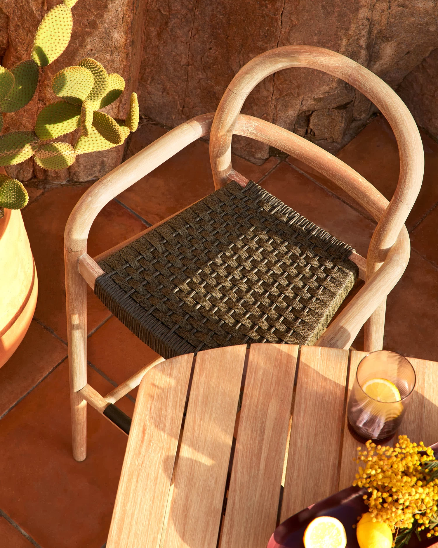 Sheryl Stool Made From Solid Eucalyptus And Green Cord 79 Cm FSC 100% | Kave Home 6 Sheryl Stool Made From Solid Eucalyptus And Green Cord 79 Cm FSC 100% | Kave Home - Image 4