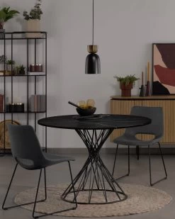 Zahara Grey Chair With Steel Legs With Black Finish | Kave Home 13 Zahara Grey Chair With Steel Legs With Black Finish | Kave Home -Quality Furniture Store A000001173 3