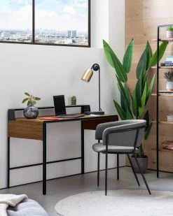 Runnie Chair In Light Grey With Steel Legs With Black Finish | Kave Home -Quality Furniture Store A000001176 0