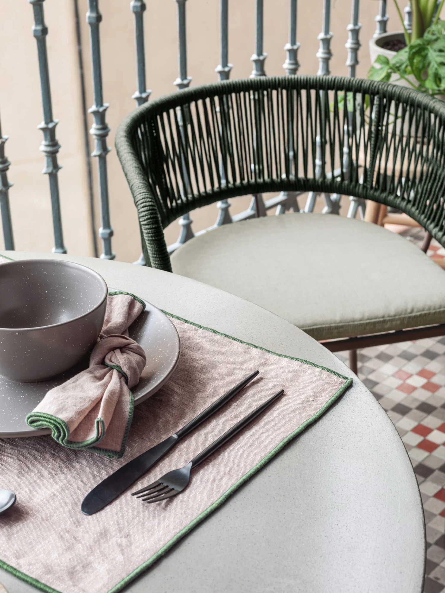 Nadin Green Cord Chair With Galvanised Steel Legs. | Kave Home 11 Nadin Green Cord Chair With Galvanised Steel Legs. | Kave Home - Image 9