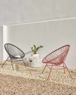 Samantha Armchair With Green Cord And Galvanised Steel. | Kave Home 19 Samantha Armchair With Green Cord And Galvanised Steel. | Kave Home -Quality Furniture Store A000001415 0