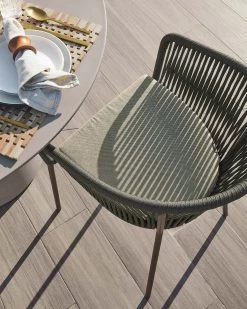 Yanet Green Rope Chair With Galvanised Steel Legs | Kave Home 20 Yanet Green Rope Chair With Galvanised Steel Legs | Kave Home -Quality Furniture Store A000001424 1
