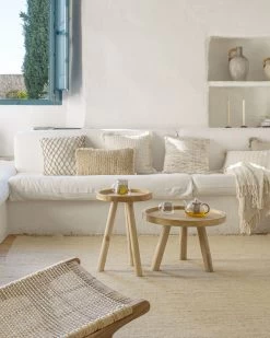 Glenda Round Solid Teak Wood Side Table Ã 35 Cm | Kave Home -Quality Furniture Store A000001433 1 1