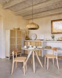 Romane Chair In Solid Beech With Natural Finish Ash Veneer And Rattan | Kave Home -Quality Furniture Store A000001438 1 2