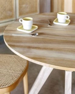 Maial Round Solid Teak Wood Table 90 Cm | Kave Home -Quality Furniture Store A000001438 5