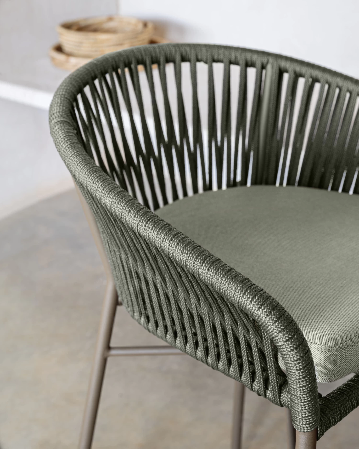 Yanet Stool Made From Green Cord And Galvanised Steel Height 65 Cm | Kave Home 6 Yanet Stool Made From Green Cord And Galvanised Steel Height 65 Cm | Kave Home - Image 4