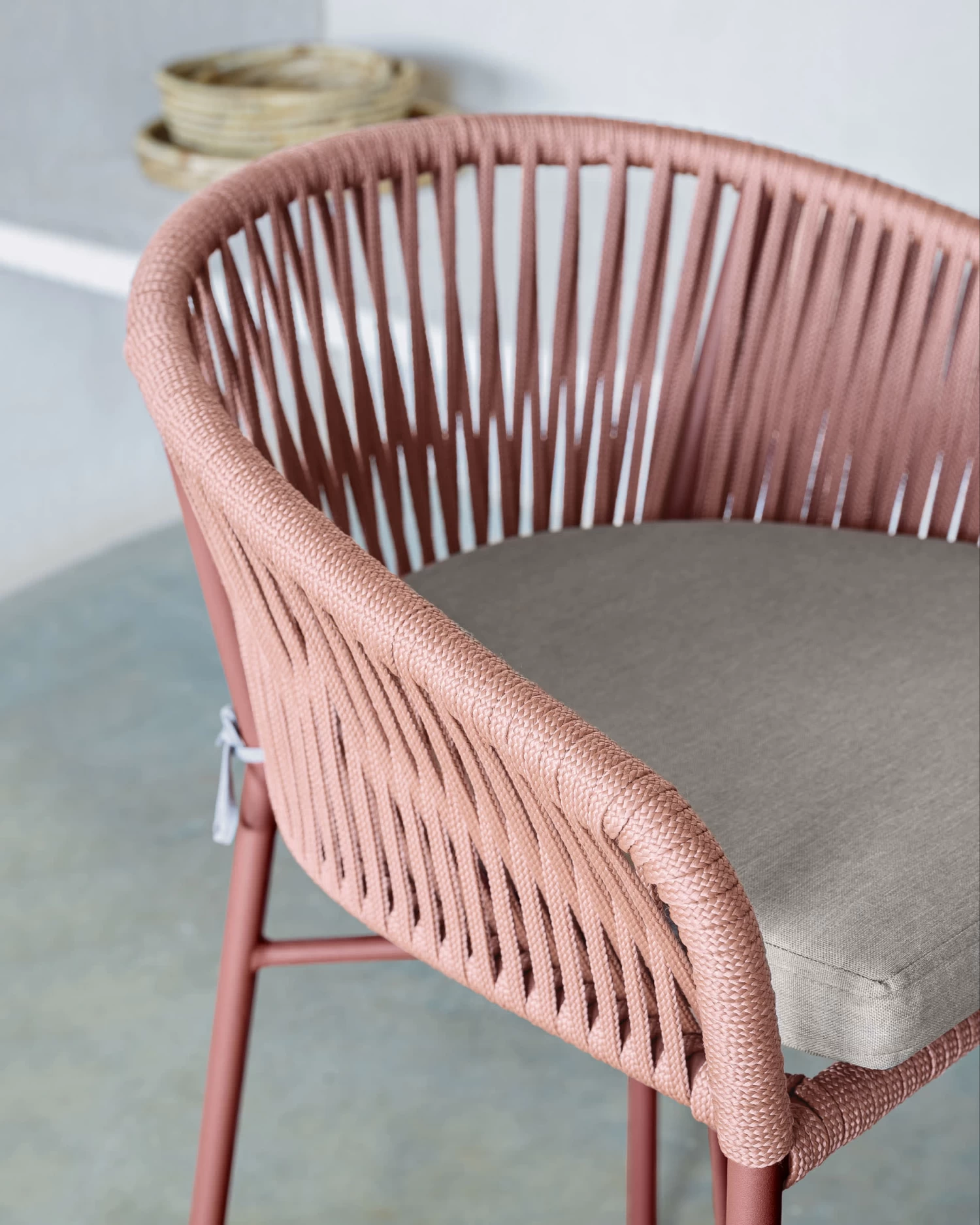 Yanet Stackable Stool Made From Terracotta Cord And Galvanised Steel Height 65 Cm | Kave Home 6 Yanet Stackable Stool Made From Terracotta Cord And Galvanised Steel Height 65 Cm | Kave Home - Image 4