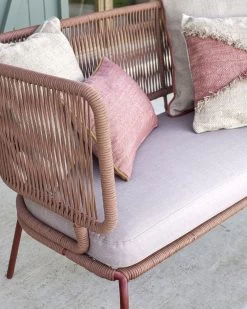 Nadin 2 Seater Sofa In Terracotta Cord With Galvanised Steel Legs 135 Cm | Kave Home -Quality Furniture Store A000001445 3