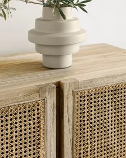 Rexit Sideboard With 4 Doors In Solid And Veneer Mindi Wood With Rattan 180 X 78 Cm | Kave Home -Quality Furniture Store A000001447 14