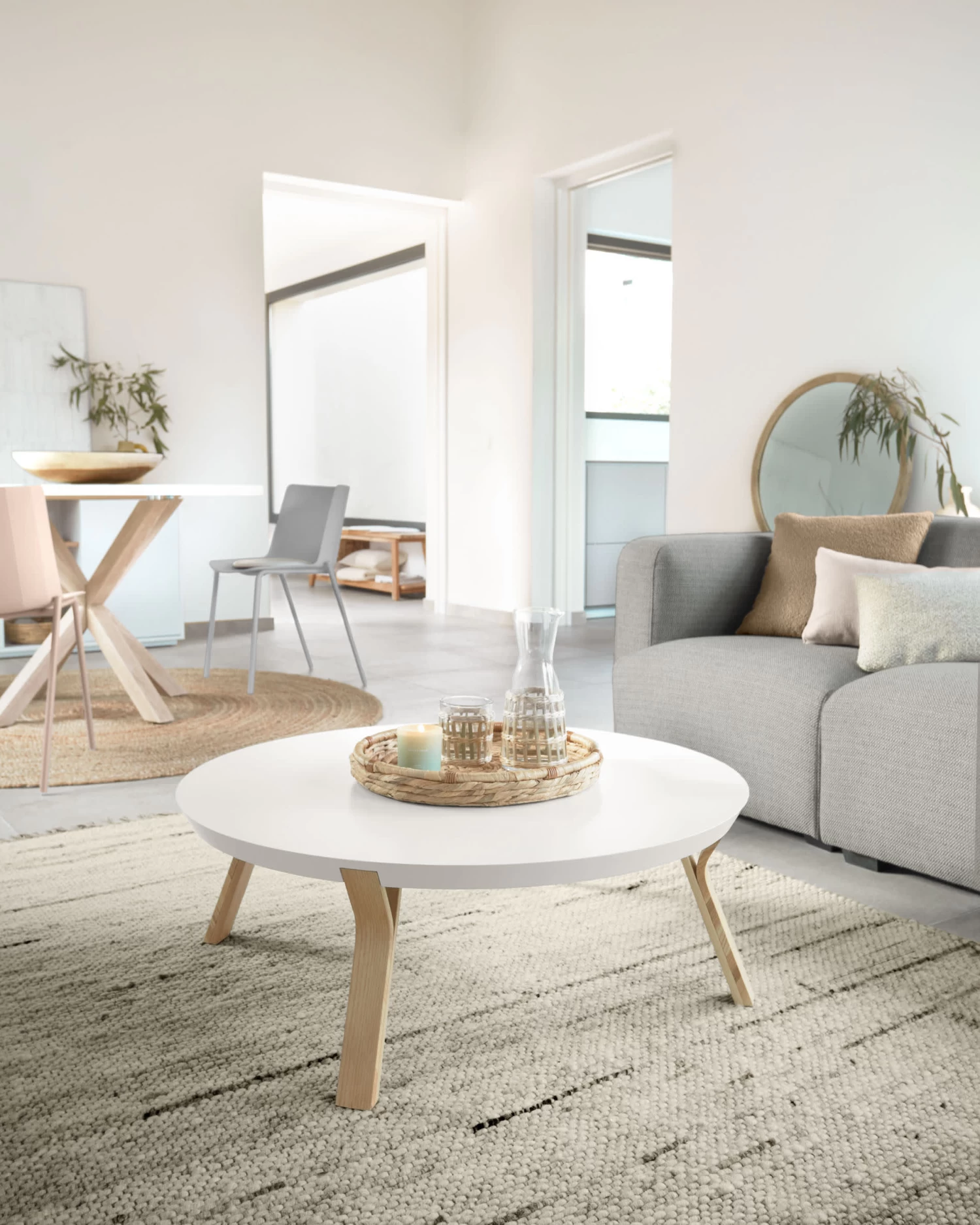 White And Ash Dilos Coffee Table à 90 Cm | Kave Home 4 White And Ash Dilos Coffee Table à 90 Cm | Kave Home - Image 2