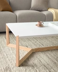 White And Ash Quatro Coffee Table 120 X 60 Cm | Kave Home -Quality Furniture Store A000001518 1