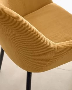 Konna Mustard Corduroy Chair | Kave Home -Quality Furniture Store A000001541 6