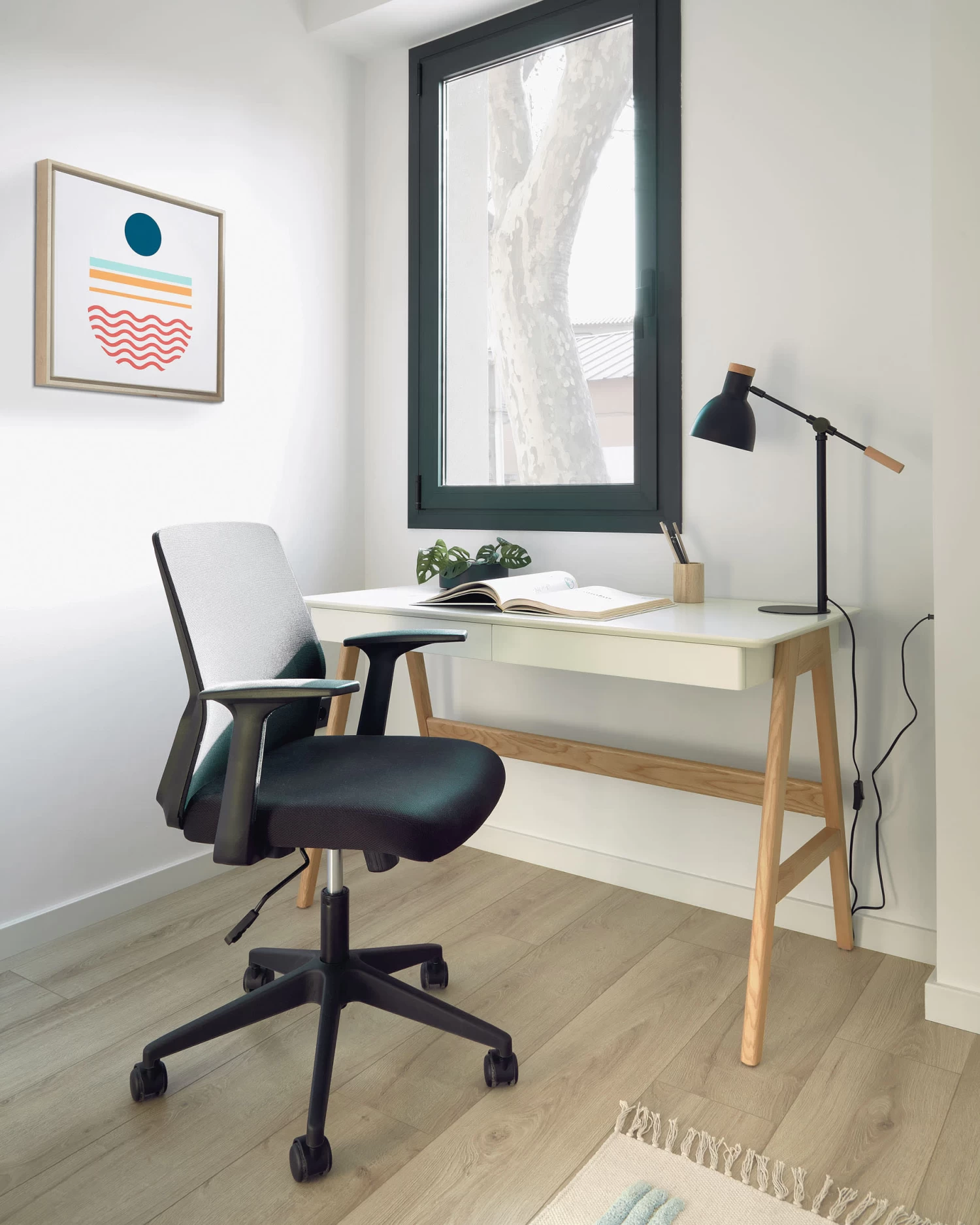 Dyana Desk In MDF With White Lacquer And Solid Ash Wood Legs 120 X 60 Cm | Kave Home 4 Dyana Desk In MDF With White Lacquer And Solid Ash Wood Legs 120 X 60 Cm | Kave Home - Image 2