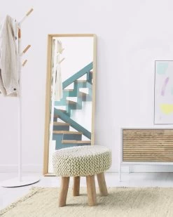 Beneda 100% Wool Footstool In White à 40 Cm | Kave Home 10 Beneda 100% Wool Footstool In White à 40 Cm | Kave Home -Quality Furniture Store A000001577 1