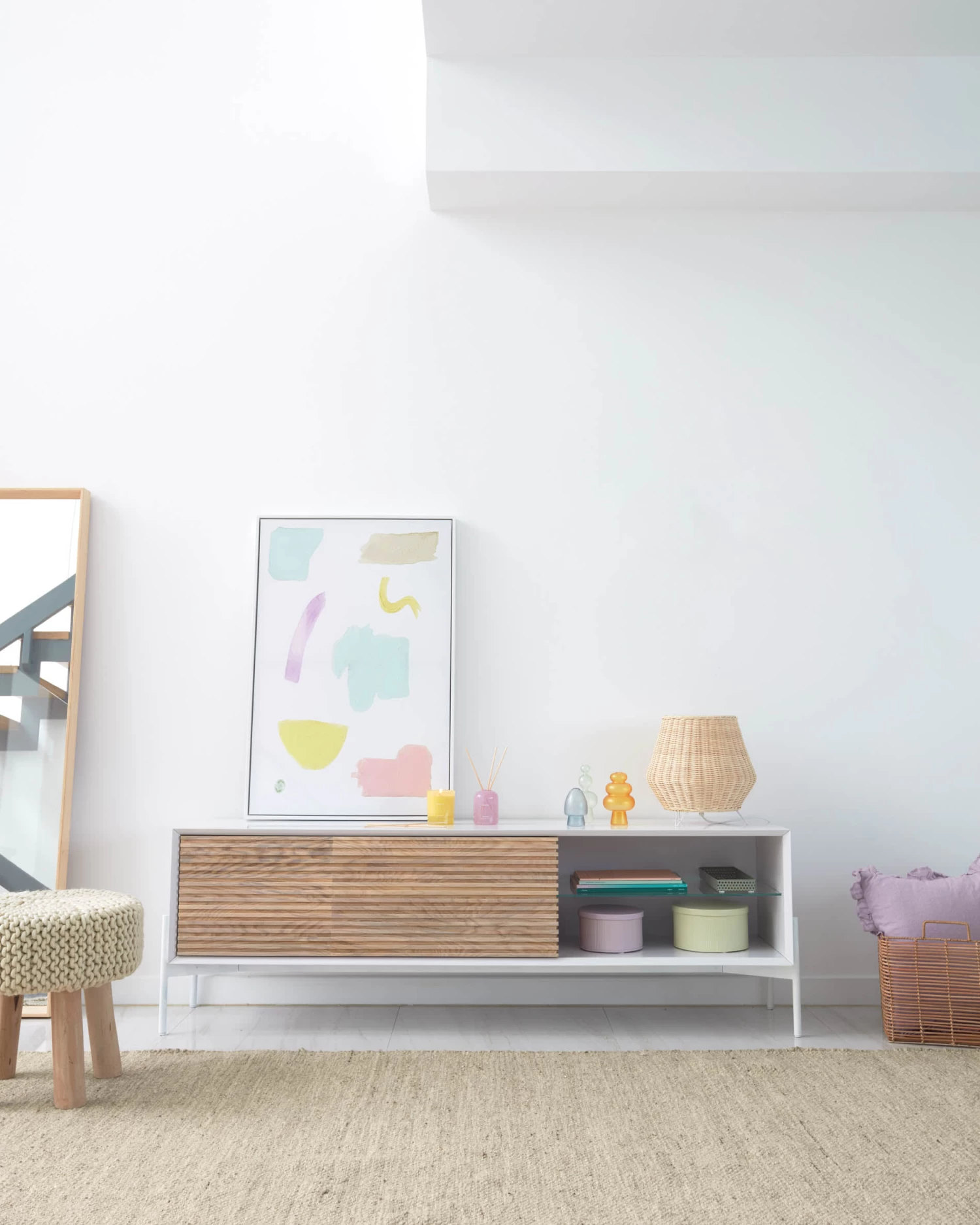 Marielle TV Stand Made From Ash Wood With White Lacquer 167 X 53 Cm. | Kave Home 4 Marielle TV Stand Made From Ash Wood With White Lacquer 167 X 53 Cm. | Kave Home - Image 2